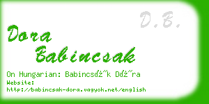 dora babincsak business card